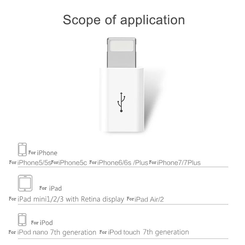 Mini Otg Micro Usb Bliksem Adapter Voor Iphone 12 11 Pro Xs Max Xr X 10 8 7 Plus microusb Male Naar Ios 8Pin Vrouwelijke Connecor