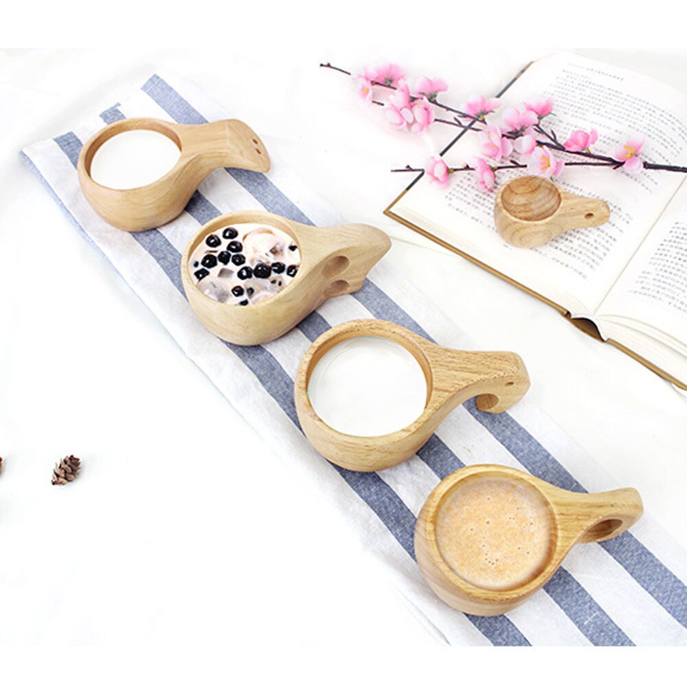 Wood Coffee Cup Natural Jujube Wood Tea Cup With Handgrip Milk Travel Wine Beer Cups For Home Bar Kitchen Gadgets