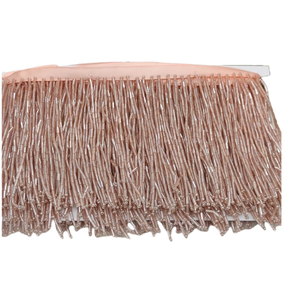 10CM Wide Gold Sliver Black Bead Tube Tassel Lace Trim For Clothes Wedding And Evening Dress Curtains Decoration Accessories