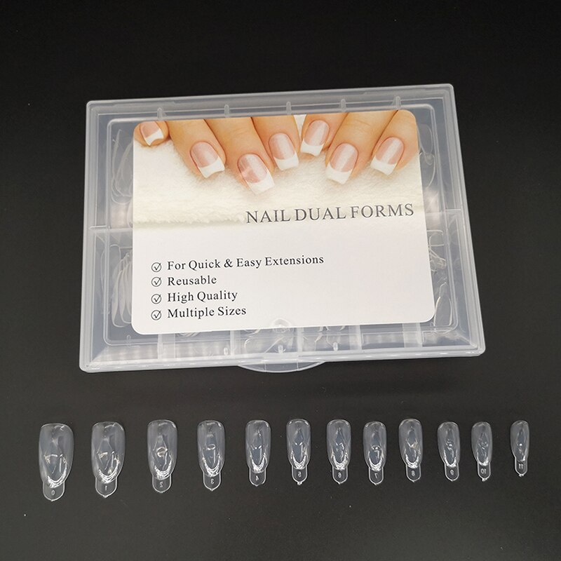 Kit de moldes para puntas de uñas, gel acrílico de construcción rápida, UV, plástico de buena , para extensión de uñas, estilo francés,: F 120pcs with box