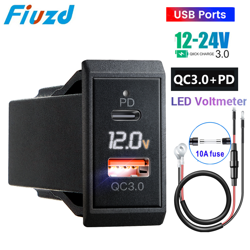 Biluttag 12v 24v usb-uttag 54w dubbla pd usb-c-portar snabbladdning 3.0 usb-laddningsuttag för passat  b8 b7 b6 b5 tillbehör: Rosa