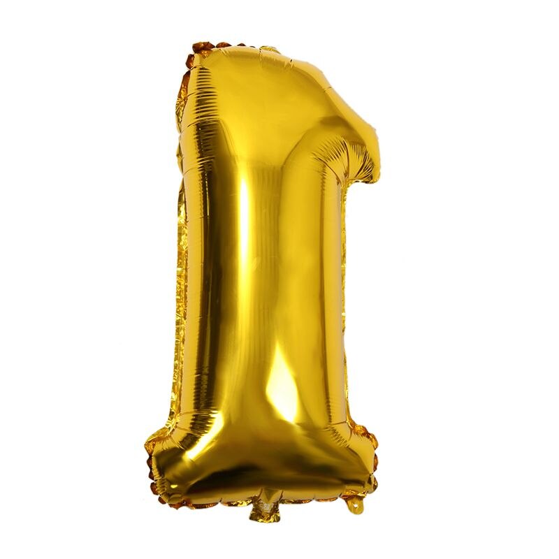32 inches gold Number Digit Foil Balloons Helium Balloons Birthday Wedding Decorations Air Balloons Party Event Gold 1