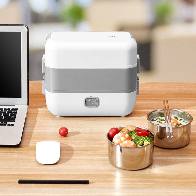 Electric Heating Lunch Box Mini Soup Stew Pot Rice Cooker Ceramic Meal Container Bento Lunchbox Porridge Food Warmer Heater