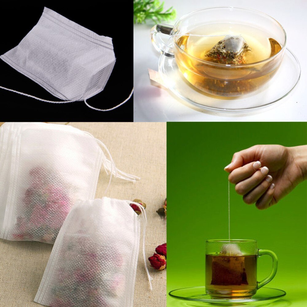 100 Stks/pak Lege Theezakjes String Heat Seal Filter Paper Herb Losse Thee Bag 5.5X7 Cm