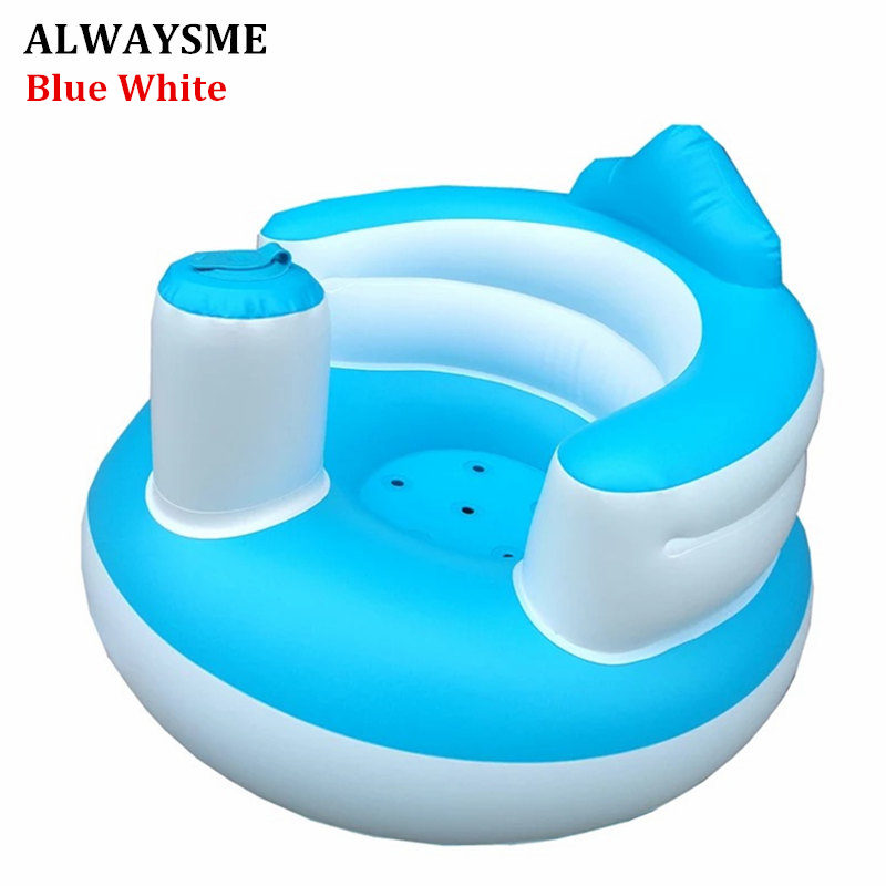 Silla de bebé inflable ALWAYSME, asientos portátiles, sofá: Blue White