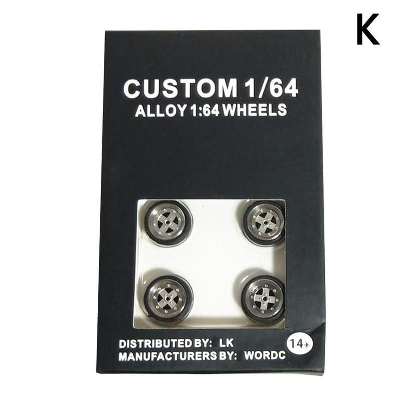 Stijl 1: 64 Model Gemodificeerde Band Diecasts Alloy Wheel Tire Rubber Speelgoed Voertuigen Algemeen Model Van Auto Veranderen Accessoires: K