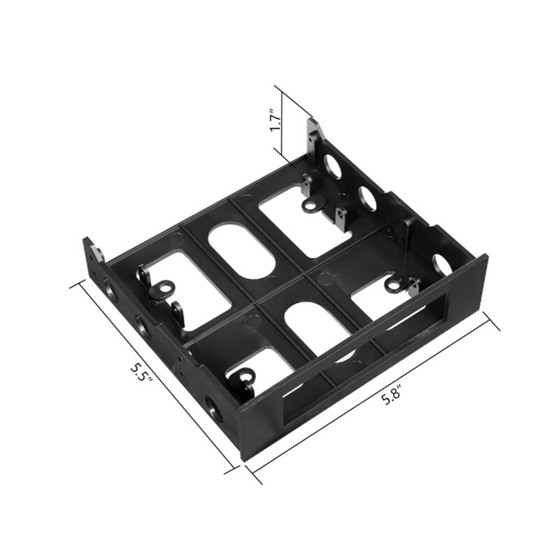 Adaptador de soporte del compartimento delantero de la bahía del disco duro de 3,5 a 5,25, Monte dispositivos de 3,5 pulgadas en la bahía de 5.25In
