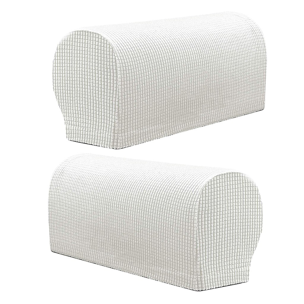 2pcs Universal Furniture Armrest Covers Sofa Couch Chair Arm Protectors: White