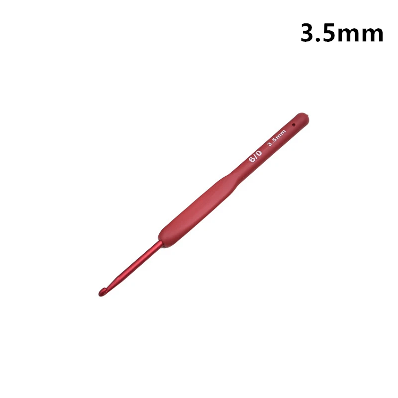 Ganchos de tejer para suéter, herramientas de costura para manualidades hechas a mano, gancho de ganchillo rojo de tulipán de aluminio, mango esmerilado, ganchillo de silicona TPR: Multicolor