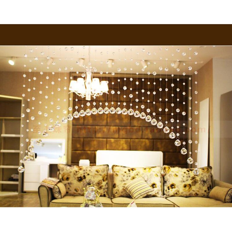 Krystal glas perle gardin indendørs hjem stue soveværelse kontor vindue dørdeler bryllup dekoration perle gardin