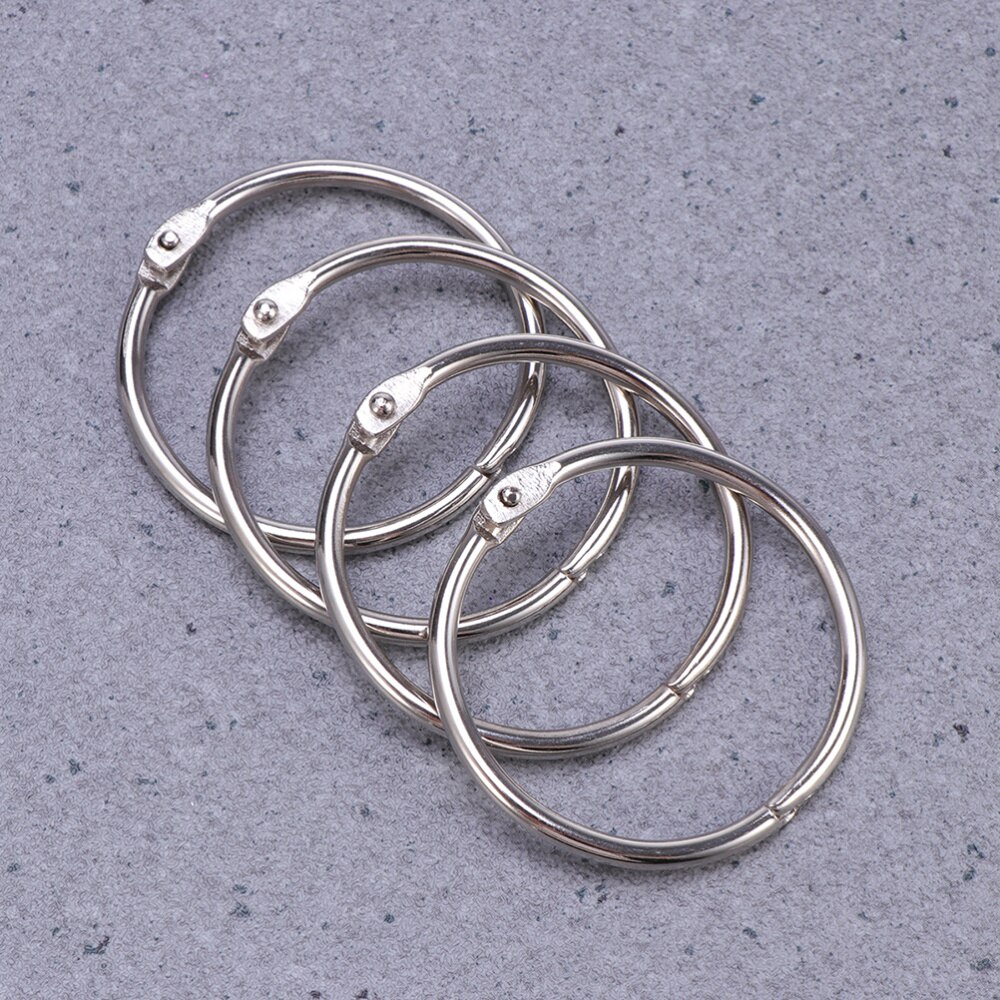 50pcs Loose Leaf Binder Rings Metal Scrapbooking Book Ring Keychain Clip Holder for Photo Paper Organization(Inner Diameter:25mm