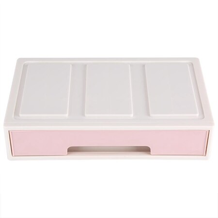 Desktop opbevaringsboks makeup organizer beholder med skuffer smykkeholder plast make up box kabinetter smykke opbevaringsboks: 1