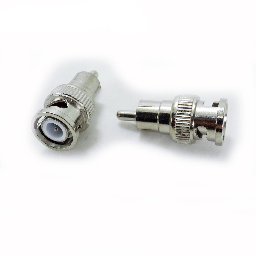 Convertidor de comunicación macho BNC a RCA conector coaxial macho completamente moldeado, adaptador para cámara de CCTV, entrada/salida de vídeo