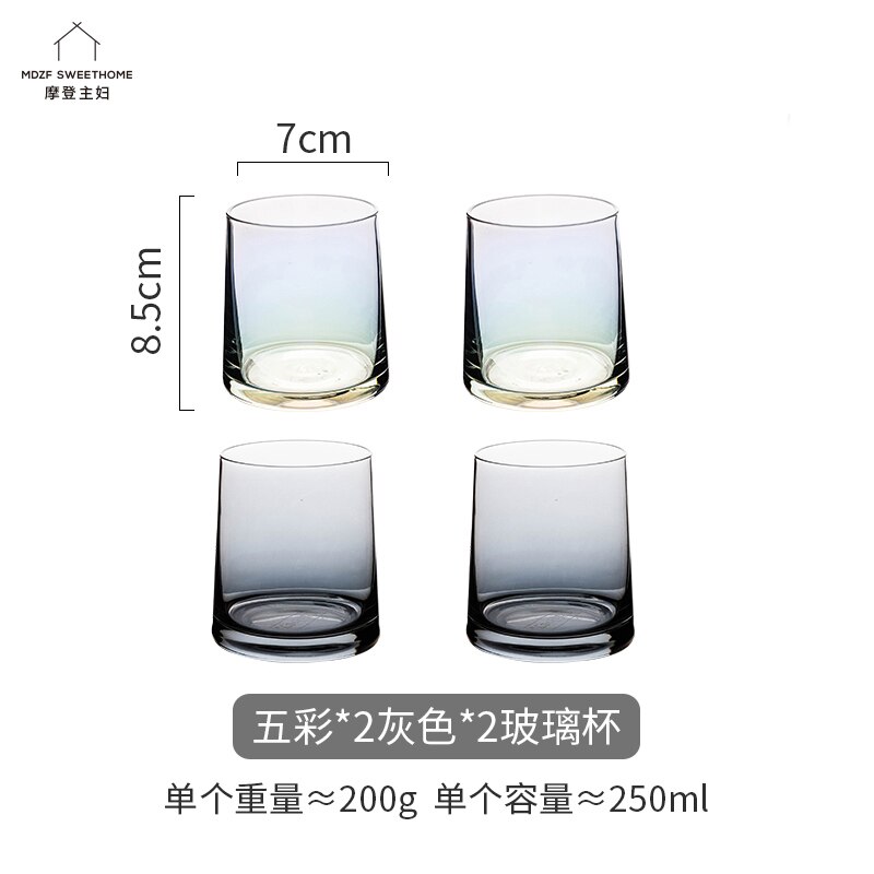 Household water cup high value glass whisky wine cup drink cup set whiskey glass lot: 6