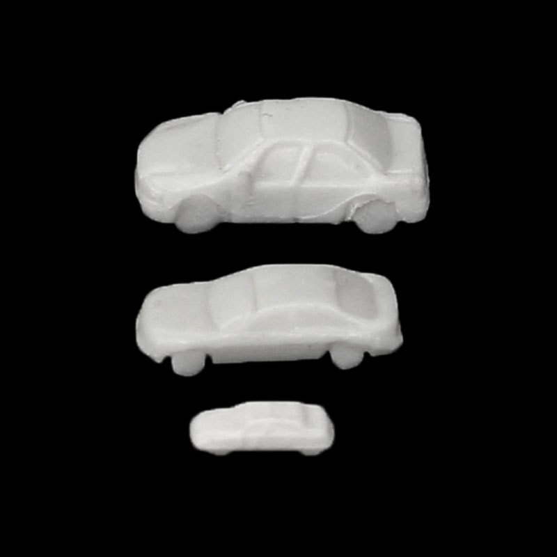 1:250-500 Scale DIY ABS Plastic Model Miniature White Car For Vehicle Building Landscape Street Scene