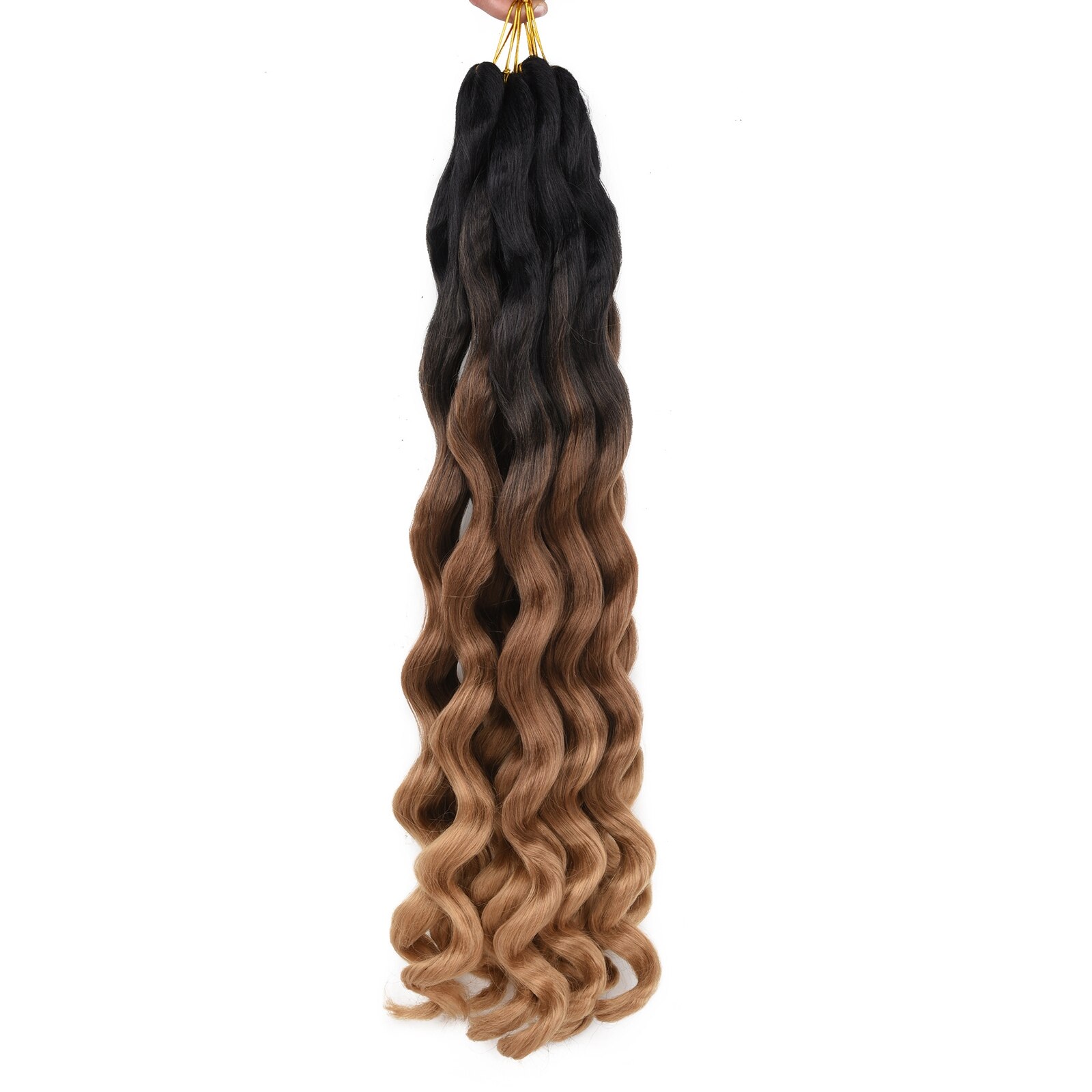 TOMO Big Wavy Synthetic Braiding Hair Extensions 24 Inch Ombre Curly Jumbo Braids Hair For Black Women Low Temperature Fiber: 53 / 7Pcs/Lot