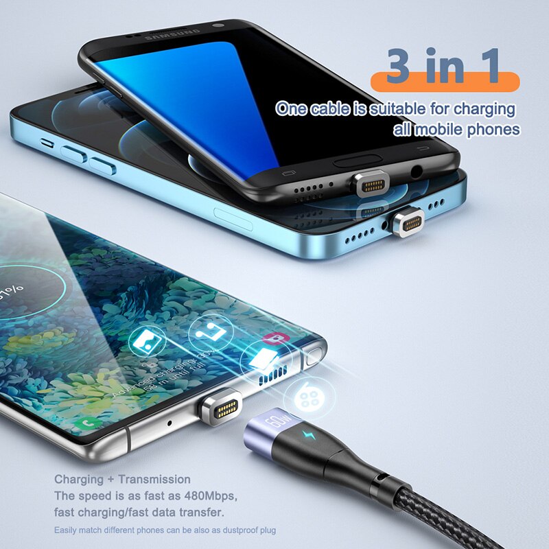 Cavo USB cavo magnetico eliz PD 20W per cavo iPhone 13 11 12 Pro Max XR XS 8 7 Plus illuminazione a LED cavo dati per telefono a ricarica rapida