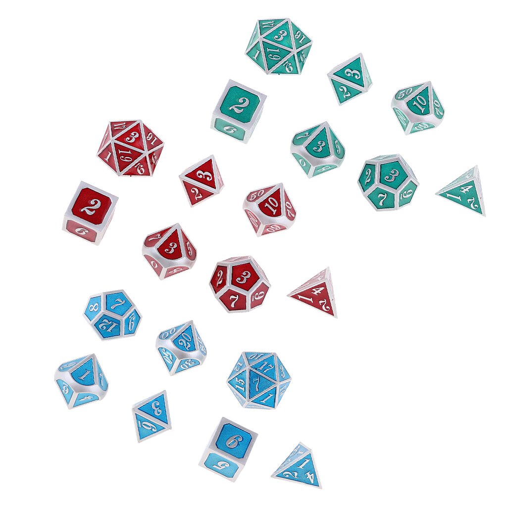 7 Pieces Multi-Sided Dice for DND RPG MTG Table Games