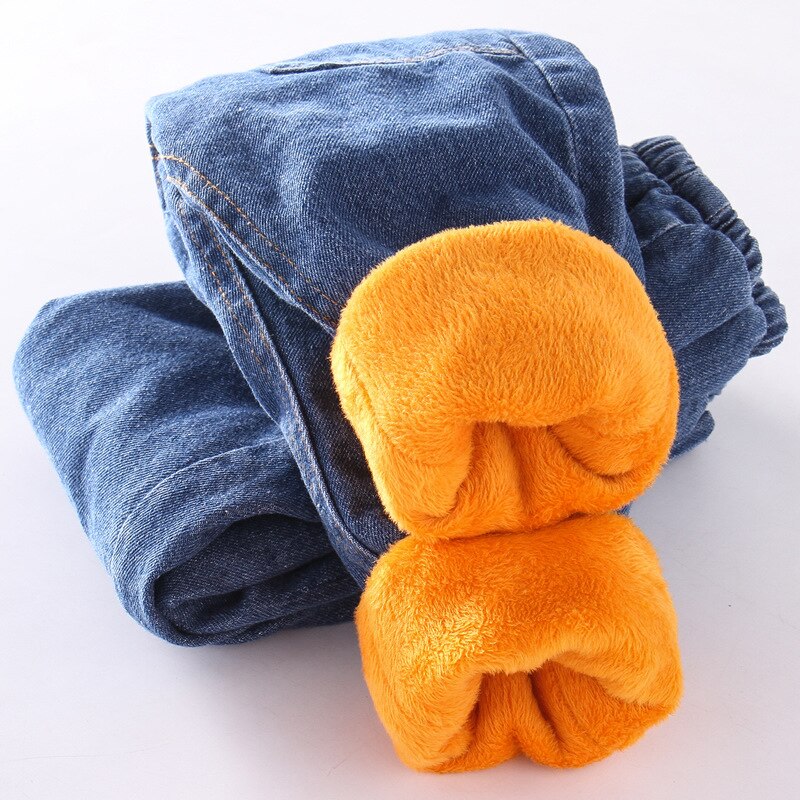 Children Boys Winter Thick Denim Pants Baby Boys Casual Good Velvet Warm Jeans Pants 1-6 Years #068