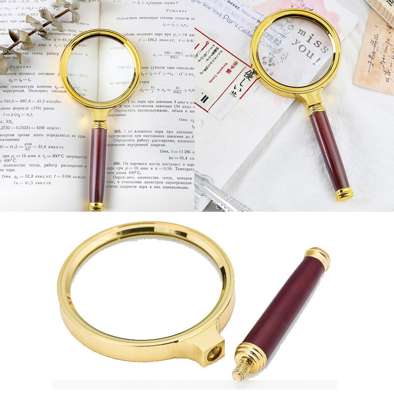 Junejour 10X Magnifying Glass Handheld 60mm/70mm/80mm/90mm Loupe Portable Magnifier for Jewelry Newspaper Reading