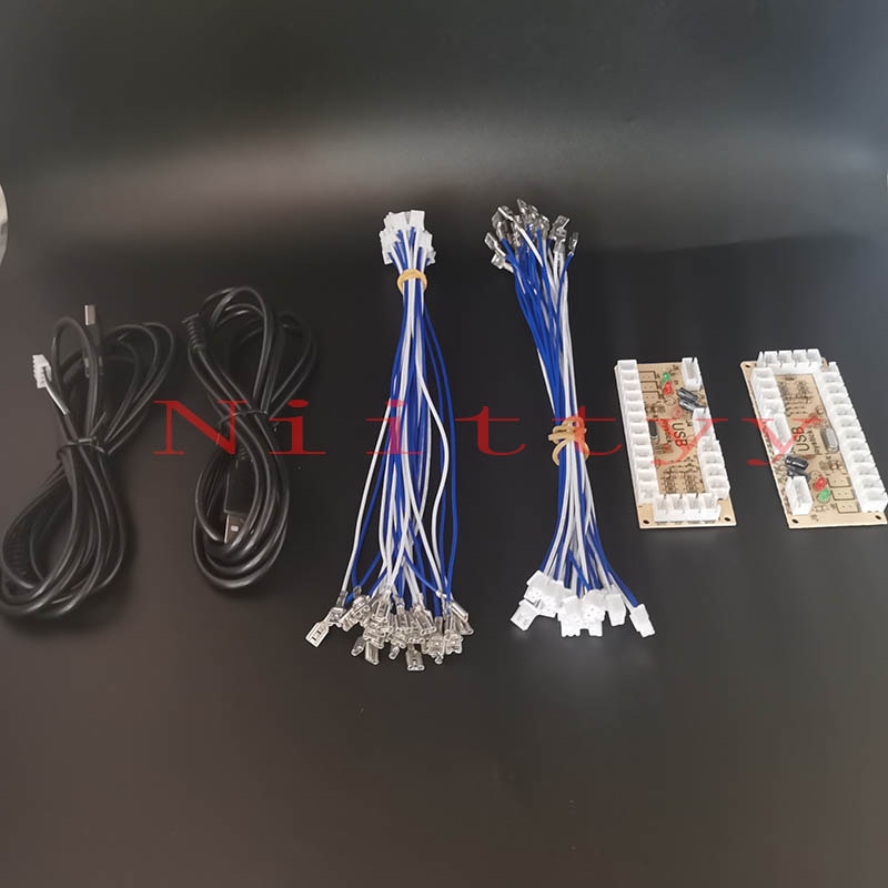 2 stuks arcade diy kit zonder vertraging usb pc naar joystick vechtspellen vervangende onderdelen encoder voor 4- weg en 8- weg zippy 4.8mm- knops
