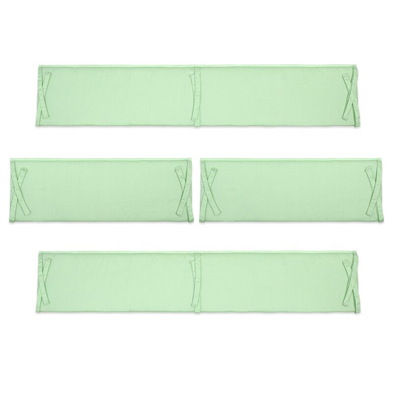 Almohadillas de parachoques de cuna seguras para bebés, cunas estándar, lavables a máquina, acolchado, forro grueso para cuna, acolchado para dormitorio infantil, 100% de algodón: Green