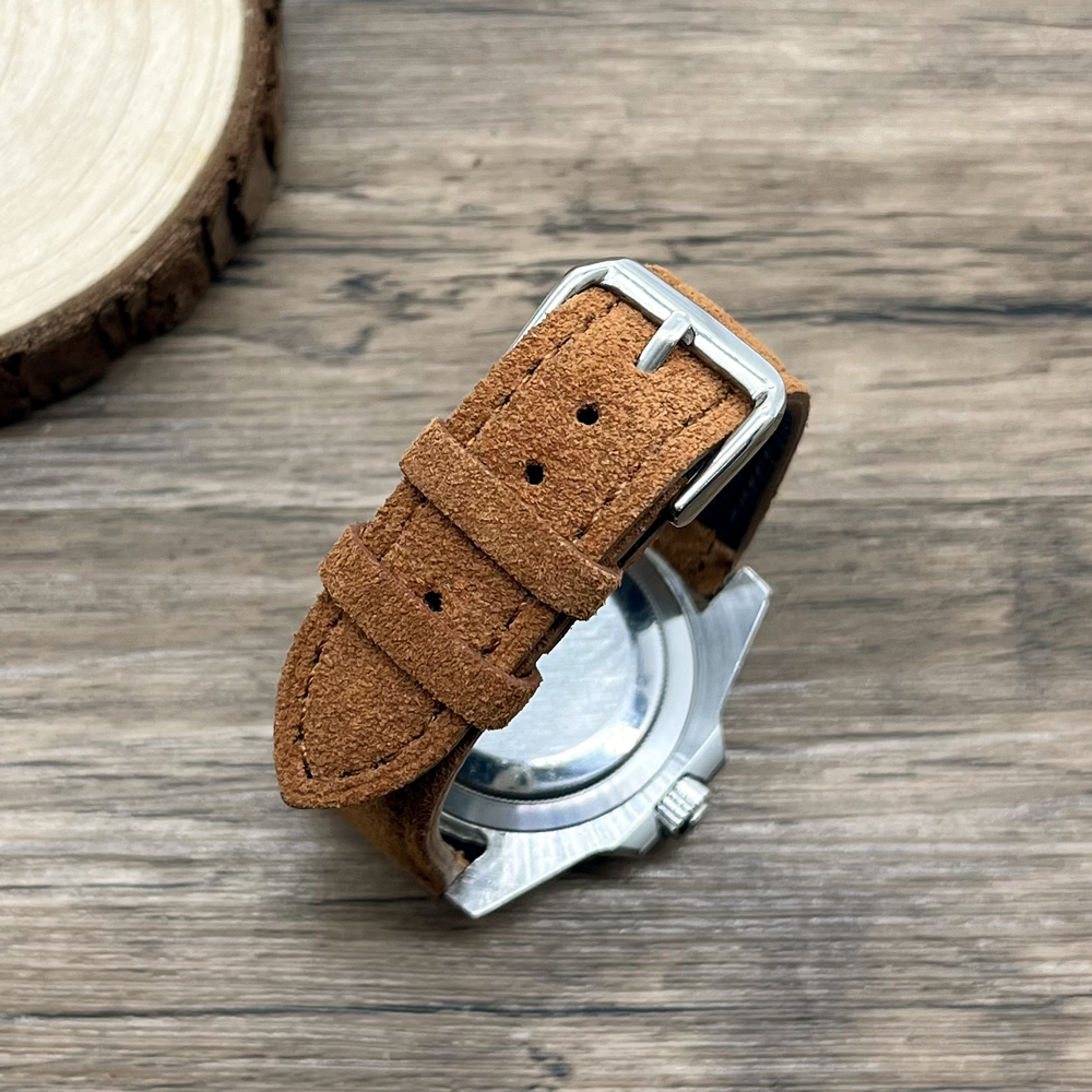 Bracelet de montre en daim gris vert bleu marron beige noir couleurs bracelet de montre en cuir 18mm 19mm 20mm 22mm 24mm bracelet de montre de remplacement