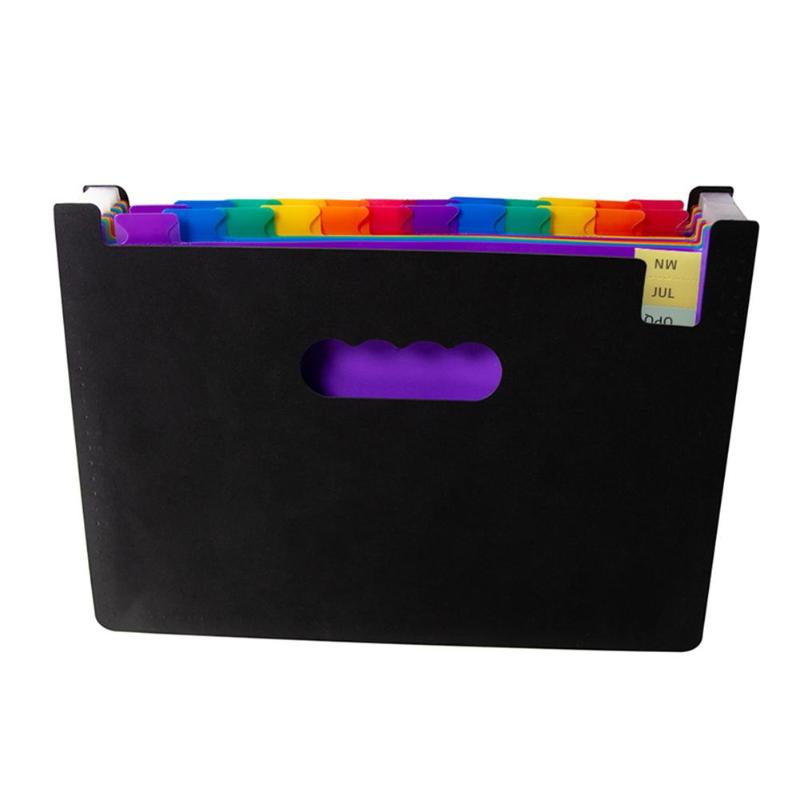 12/24 Pockets Expanding File Folder A4 Organizer Portable Business File Office Supplies Document Holder Carpeta Archivador