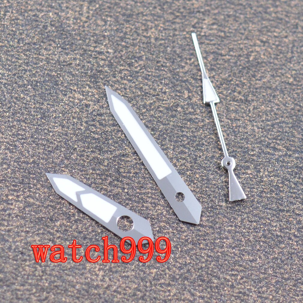 Zilveren Rand Groen Lichtgevende Hand Fit NH35 NH36 Beweging Horloge Handen