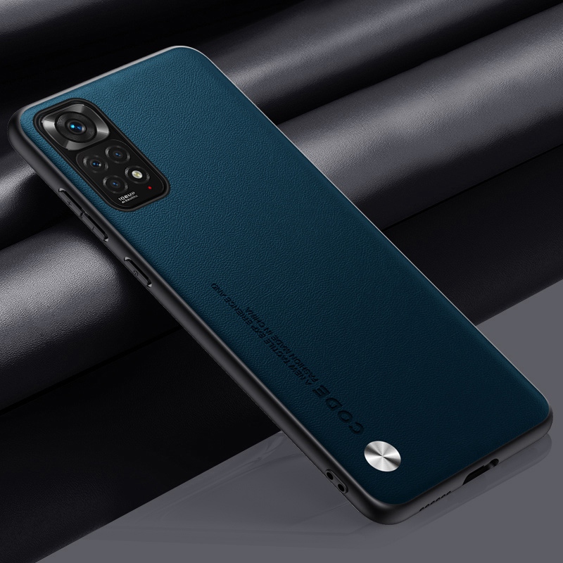 Étui de luxe en cuir PU pour Xiaomi Redmi Note 11S 11 Pro, coque arrière de Protection en Silicone mat pour Redmi Note 11E Pro: CANVAS / Black