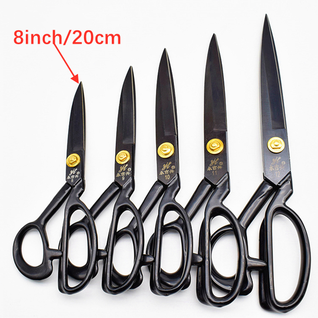 1Pcs Professionele Kleermaker Schaar Naaien Schaar Borduurwerk Schaar Gereedschap Voor Naaien Craft Schaar Stof Cutter Scharen: Black 8inch 20cm