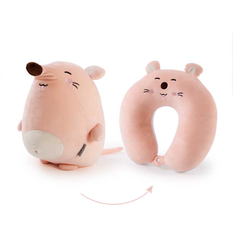 Leuke Cartoon U-vorm Neksteun Kussens Neksteun Hoofdsteun Kantoor Dutje Desktop Pads Home Decor