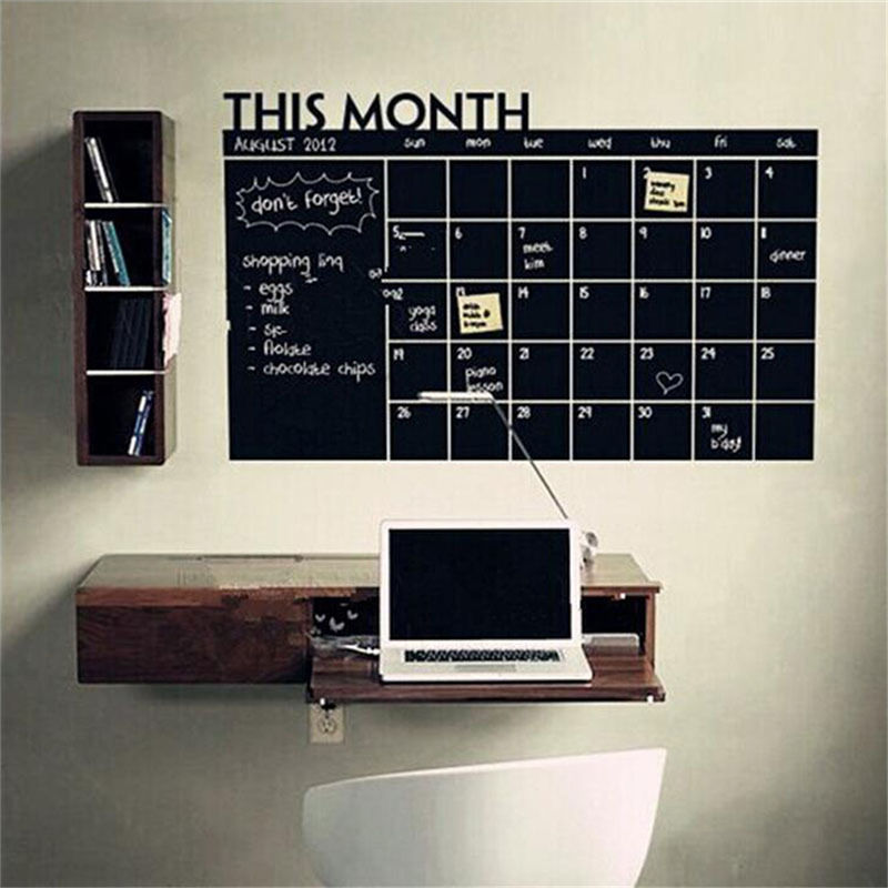 Maandelijkse Schoolbord Krijtbord Blackboard Verwijderbare Muursticker Maand Plan Kalender Memo Diy 60 Cm X Wallpapers 92 Cm
