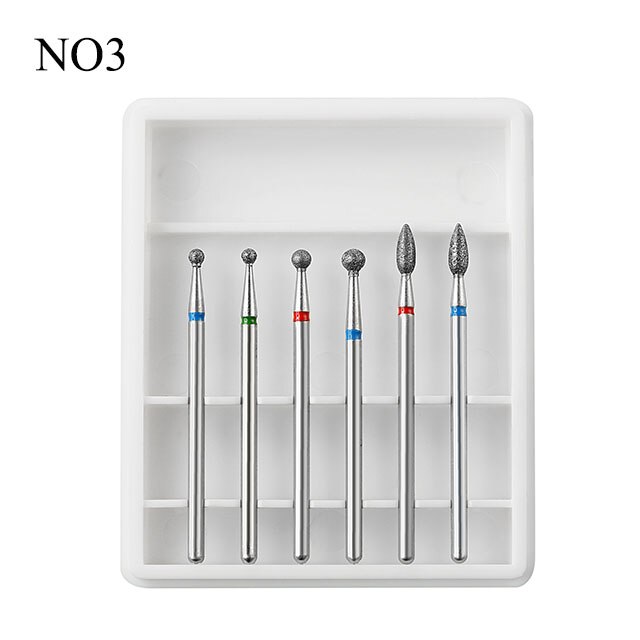 6 unids/set manicura uñas taladro eléctrico Kit de uñas de piedra de corindón cortadores polaco manicura Accesorios: 3