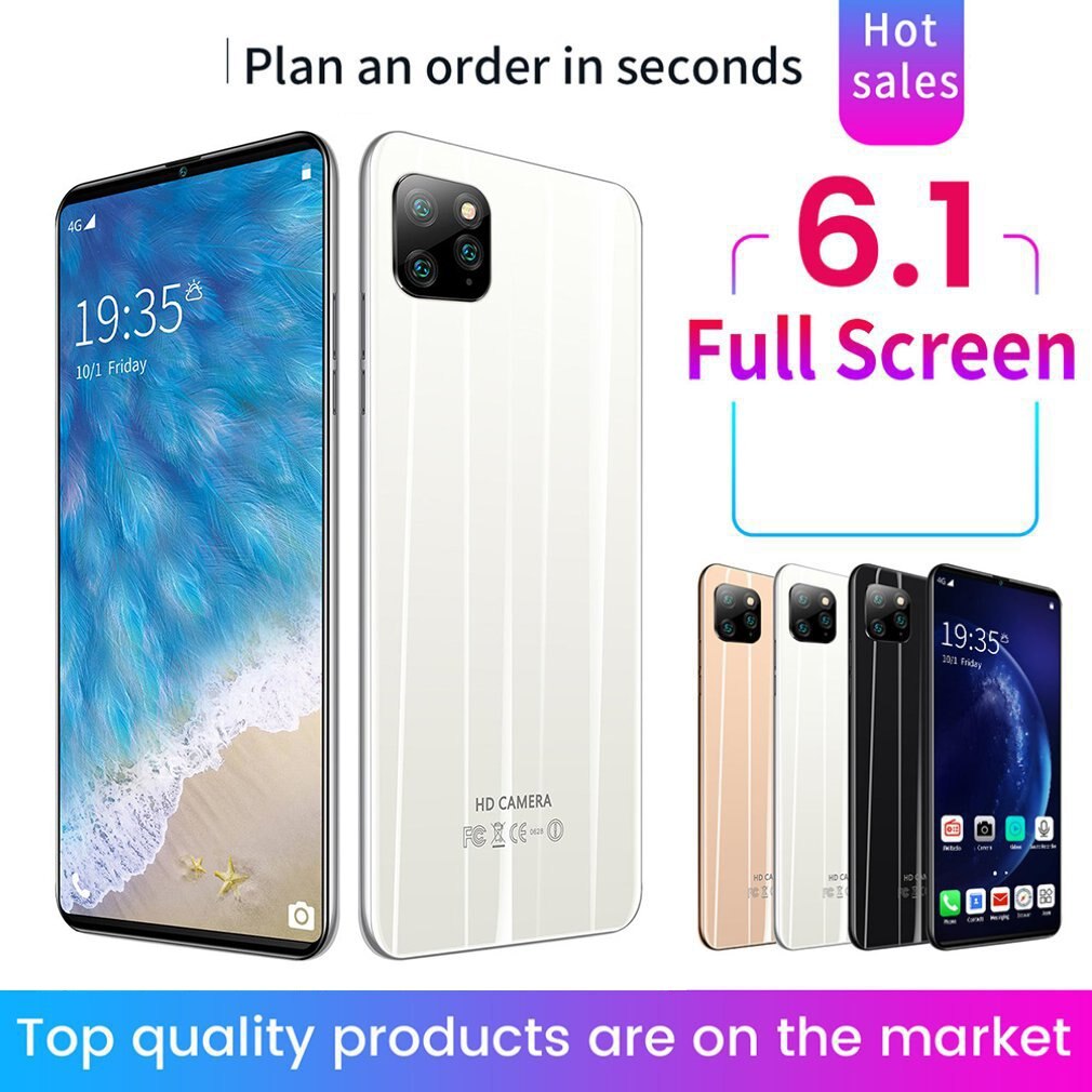 i11 Pro 6.1 inch Full Screen Smartphone 1+8G Dual Sim Card for Android Phone 18MP Camera 3G Smart Phone