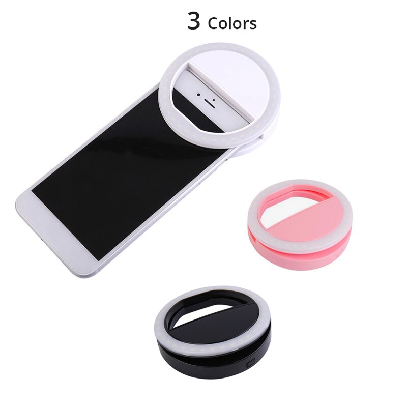 Makeup spejl til telefon selfie ring lys med 36 led lamper bærbar multifunktion telefon lys med tre lysstyrke niveauer