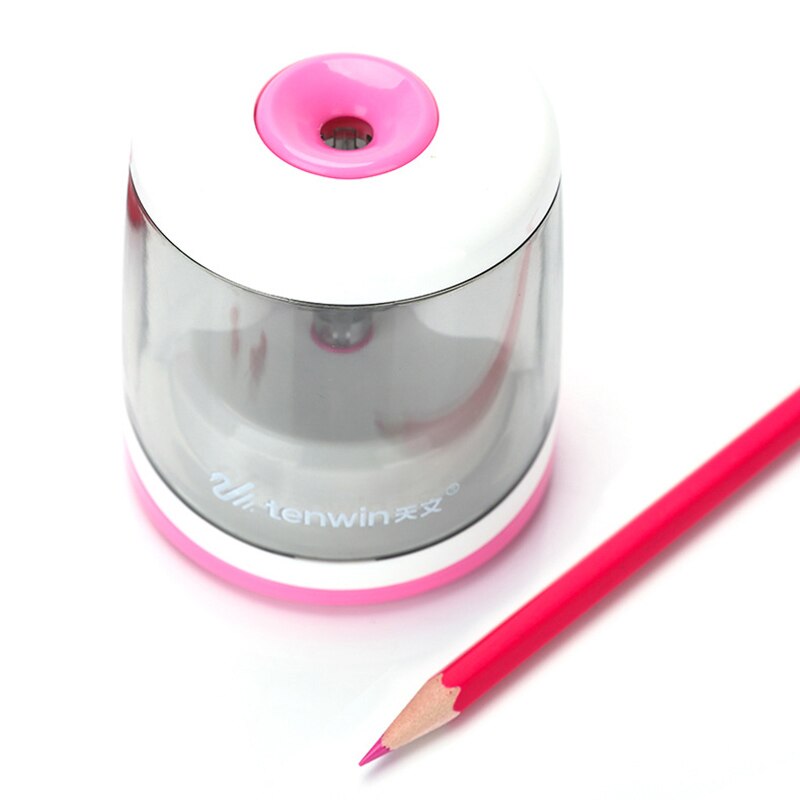 Tenwin Automatic Electric Pencil Sharpener Electronic Pencil Sharpeners For Sketch Painting Kids Stationery School Supplies: Pink