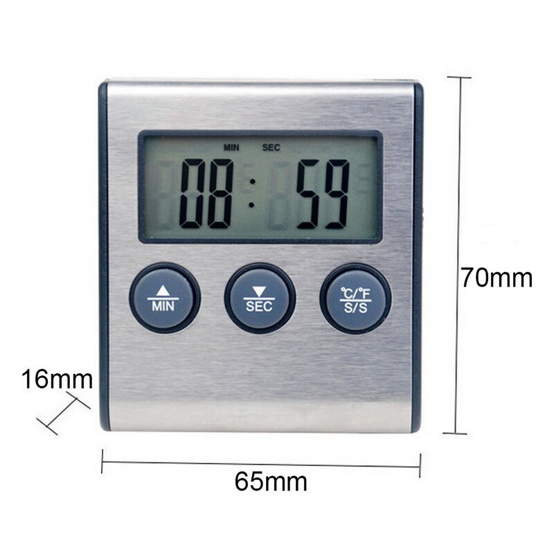 1pc Kitchen food thermometer Digital Probe Oven & Meat Thermometer Timer for BBQ Grill Meat Food Cooking