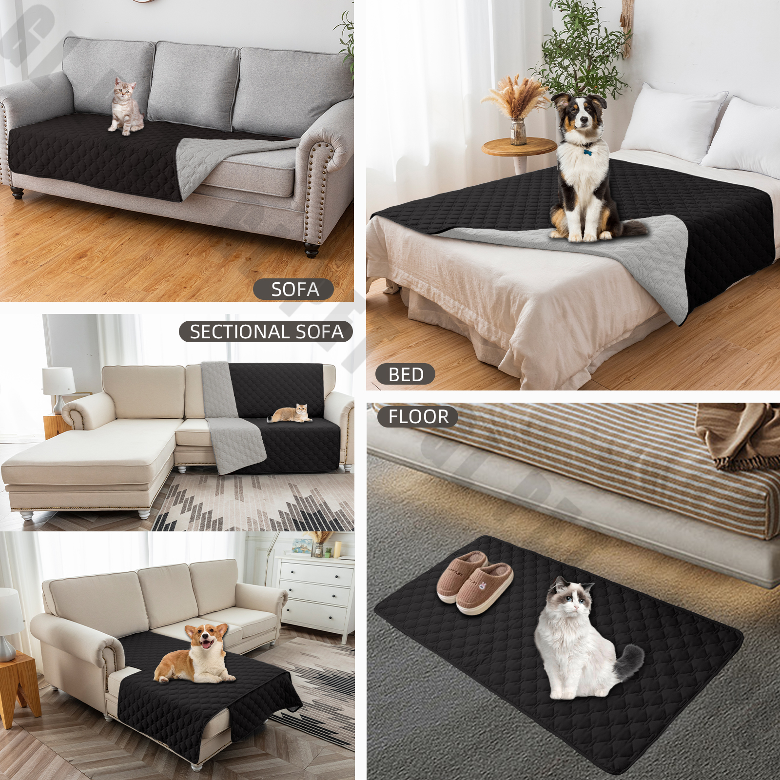 Funda de cama antideslizante impermeable para perros y manta para mascotas, sofá, alfombrilla para cama para mascotas, protectores de colchón para incontinencia de coche, funda para sofá y muebles
