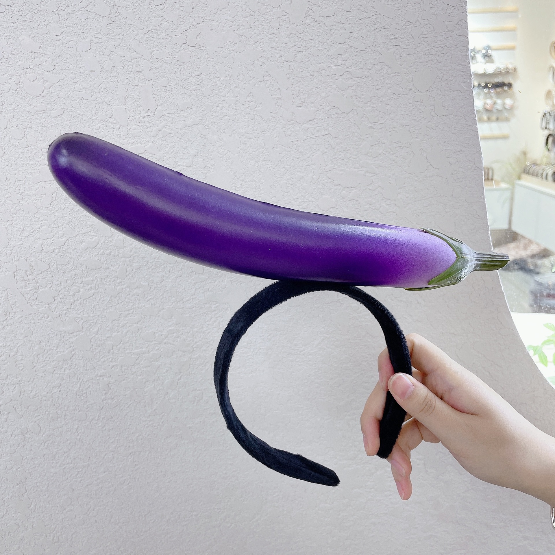 Divertido aro para el pelo tipo sándwich, diademas para frutas y verduras, diadema para de Cosplay para mujeres y niñas, tocado de felpa, accesorios para el cabello: Champán