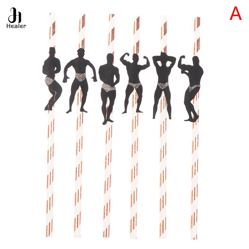 6Pcs Stripper Tanzen Männer Strohhalme Bachelorette Party Dekorationen Strohhalme Mexikanische Fiesta Party Trinken Favors Erwachsene Partei Liefert