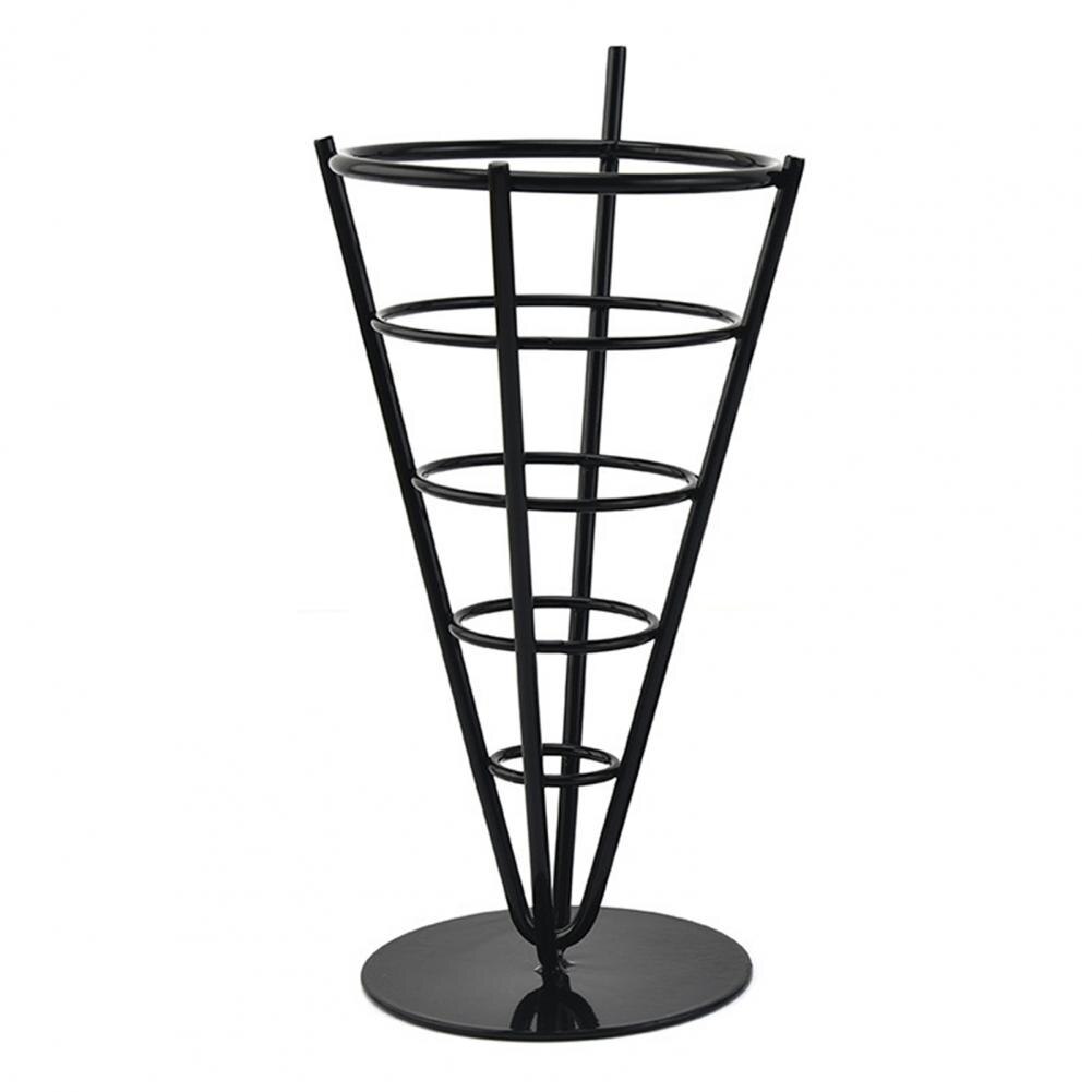 French Fries Stand Basket Fry Holder Rust Multi-purpose Wrought Iron Cone Snack Display Stand for Kitchen Party Supplies: B