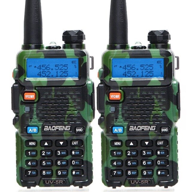 2 STUKS Baofeng BF-UV5R Amateur Radio Draagbare Walkie Talkie Pofung UV-5R 5W VHF/UHF Radio Dual Band Twee way Radio UV 5r CB Radio: 2pcs Camo Radio