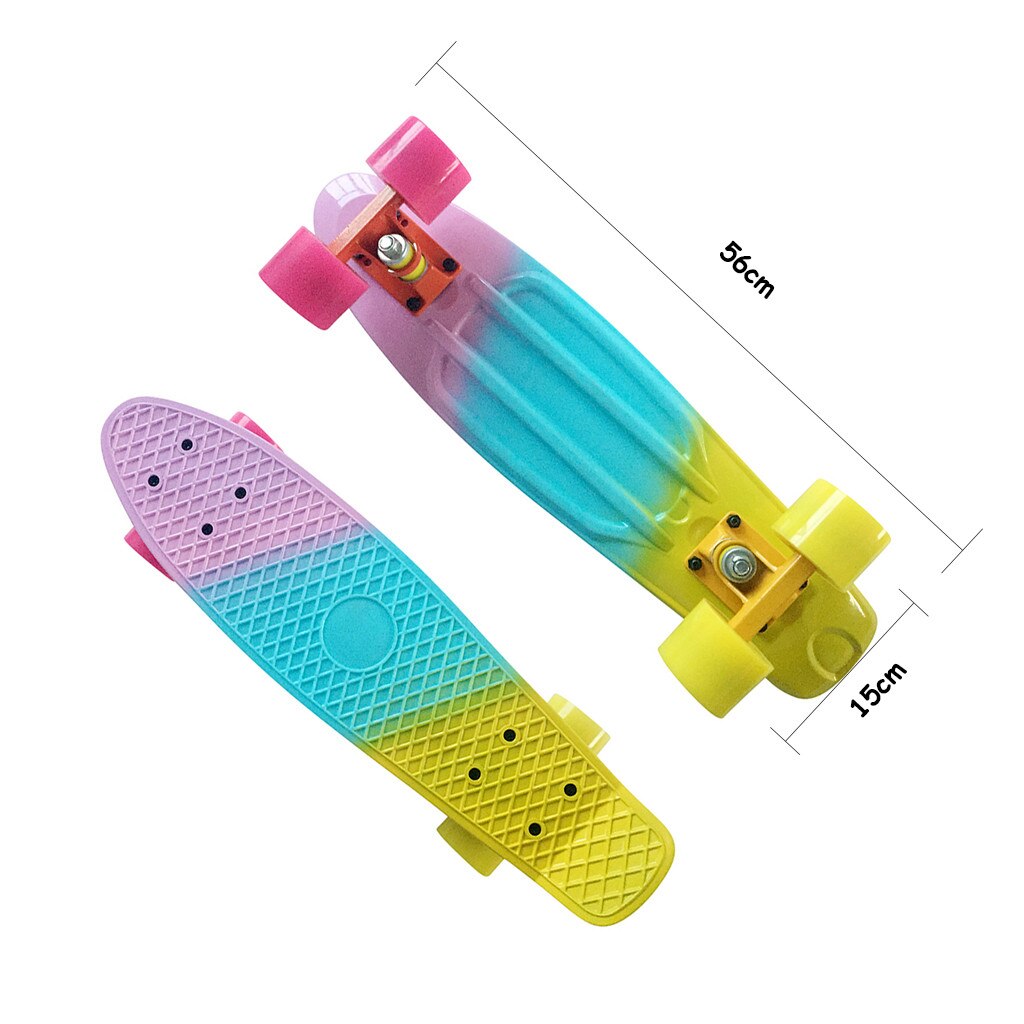 De plástico nueva patineta Mini Cruiser pequeño Skate solo Banana Longboard niños adultos se retorcido camino Skate Board #9