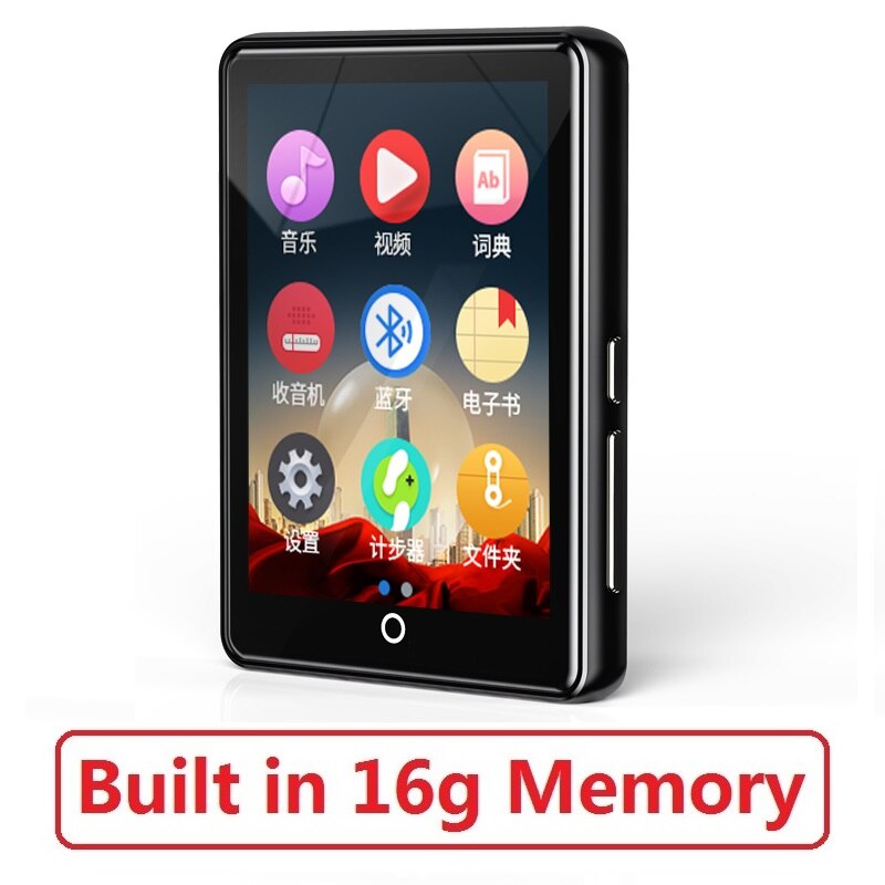 Newest RUIZU M7 Metal Bluetooth 5.0 MP4 player Built-in Speaker 2.8 inch Screen With E-Book Recording Radio Video Pedometer: black 16G