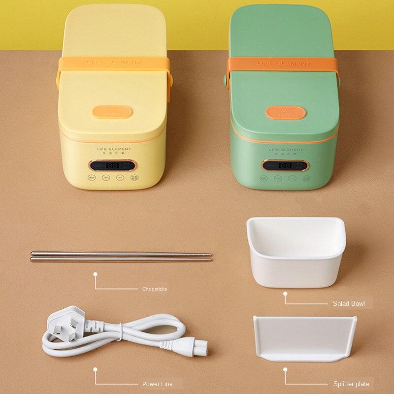 1L Portable Electric Lunch Box 220V Steamer Rice Cooker Home Office Heated Food Warmer Container Meal Thermal 300W