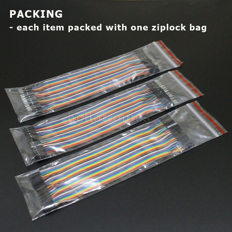 Hellotronics Premium 200mm 40 Pins Man/Mannelijke M/F F/F Splittable Breadboard Jumper Draden Voor Arduino