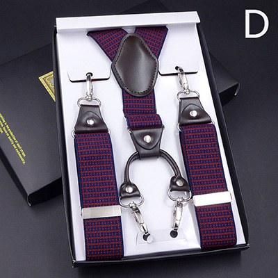 Deepeel 1pc 3.5*120cm Men Suspenders Metal Hang Buckle Male Jockstrap 4 Hooks Suit Decoration Wild Clothing Accessories SP007: D