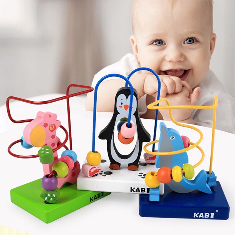 Baby Educatief Speelgoed Multifunctionele Dier Kralen Doolhof Dolfijnen Giraffen Baby Vroeg Leren Houten Speelgoed