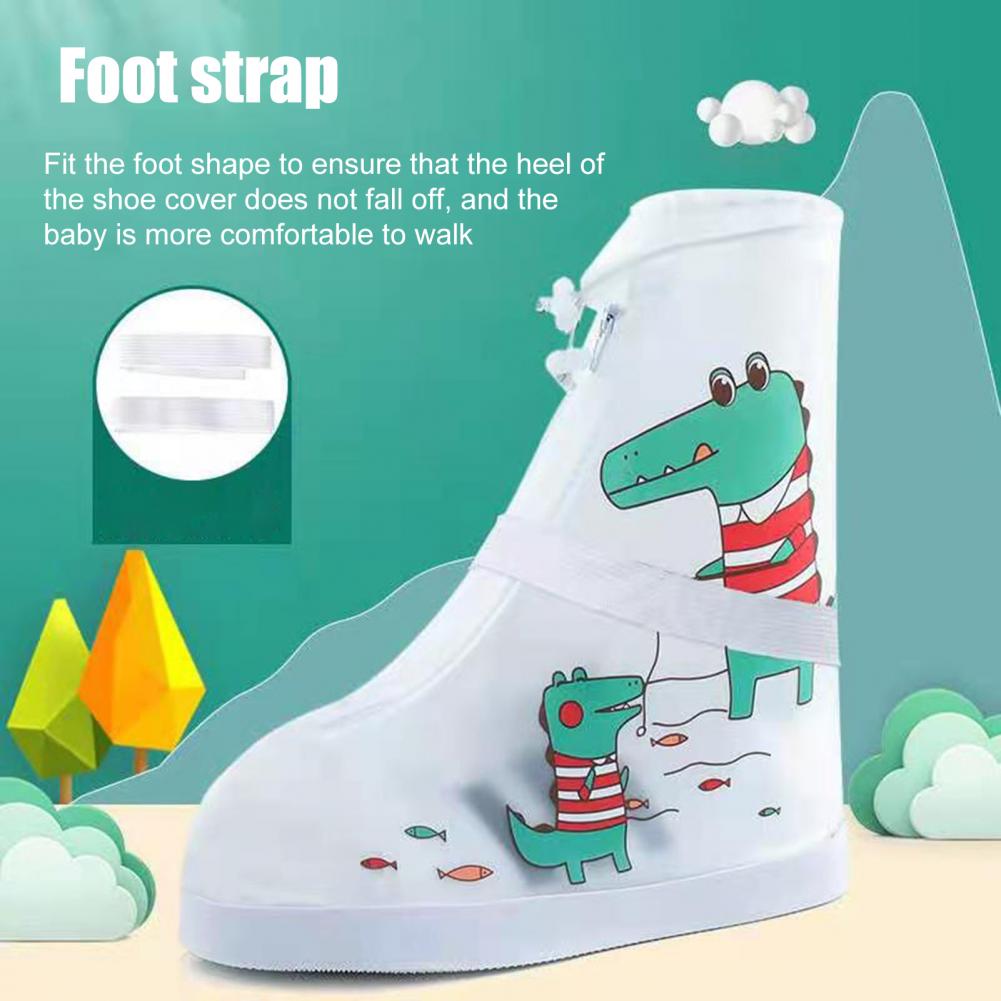 Decorative Kids Rainshoes Smooth Surface Leak-proof Unisex Kids Animal Rain Shoes Galoshes Rainshoes 1 Pair